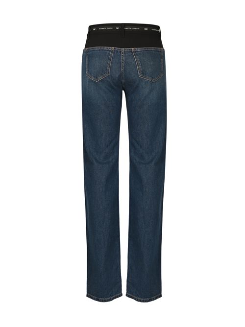 Pantalone in denim con inserto in crepe Elisabetta Franchi | PJ10N56E2EI1